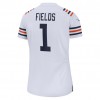 Camiseta  Mujer Chicago Bears Justin Fields 1 Nike Blanco 2021 NFL Draft